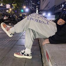 港风有型休闲裤男潮流宽松束脚裤运动印花卫裤NK08-P50，男装休闲裤，星座1501