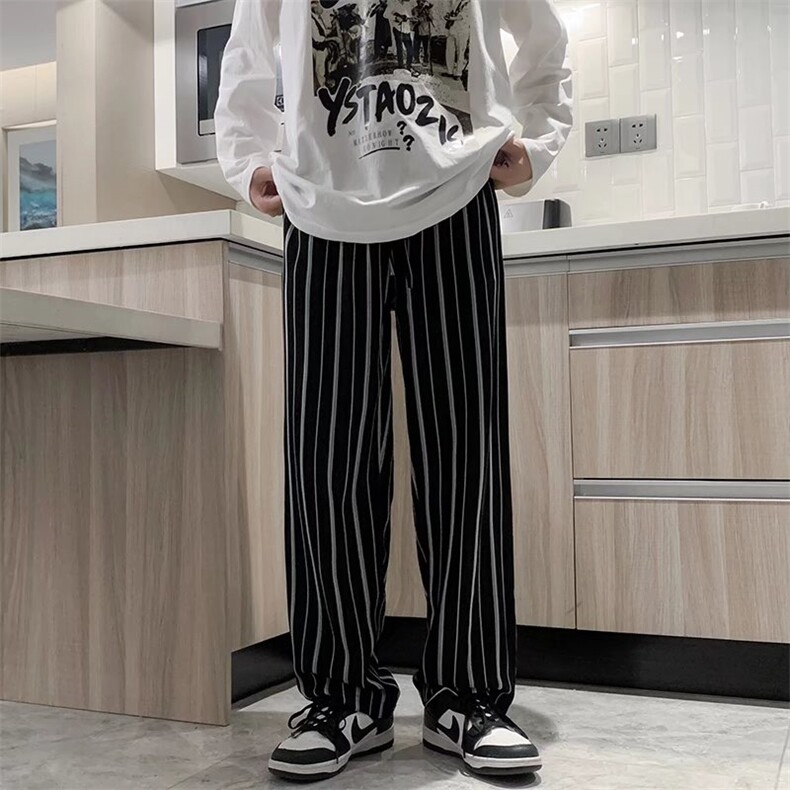 男春季潮流时尚休闲长裤冰丝条纹裤A35P32,男装休闲裤,星座1116-2
