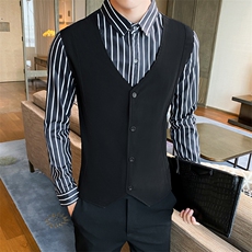 B216CS340P552025秋装新款男士长袖条纹假两件衬衫店主风，男装衬衫，电商B216（原B302）