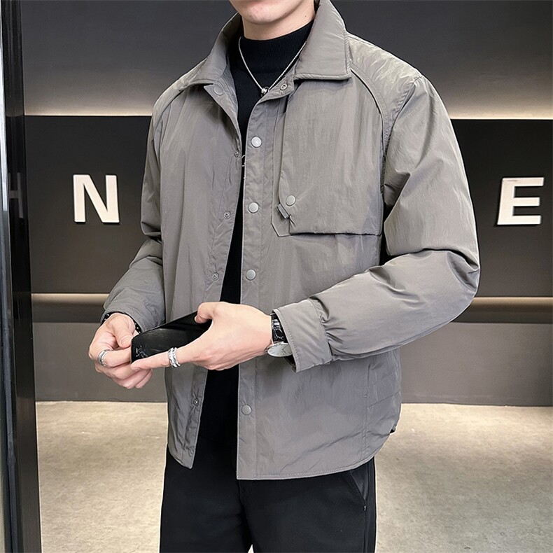 店主风抖音直播防风防水翻领行政轻薄羽绒服男,男装羽绒服,电商D211