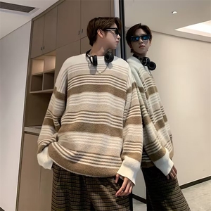 美式圆领毛衣男慵懒风休闲针织衫 M5574 P53图片