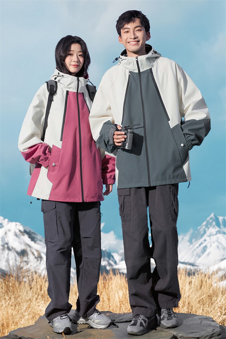 秋季新款宽松夹克男撞色三防冲锋衣外套DSA157B-JK7831-P75,男装夹克,电商A157B
