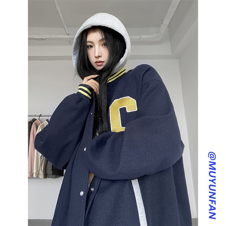 B225-W8568-X128-P102--聚酯纤维-字母C连帽外套,女装短外套,电商B225