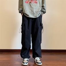 日系潮牌春秋宽松工装裤子男直筒抽绳束脚裤百搭休闲裤GK112-P48，男装工装外套，星座1008-1