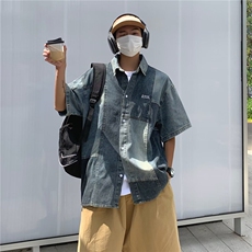 DJ1011-P55五分袖流行ins衬衫百搭潮流简约休闲时尚新款气质慵懒，男装衬衫，星座603-2