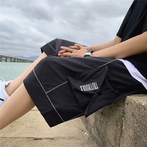 日系工装短裤男夏潮oversize裤子高街ins痞帅机能五分裤 K827-P30图片