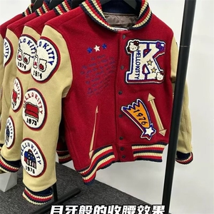 新款猫棒球服外套男女秋冬情侣夹克春秋款痞帅男高街HH1793 P138图片