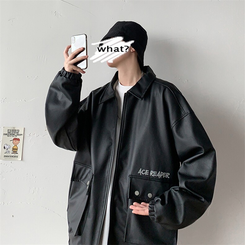 【】A003-HJ5112-P115新款皮革个性夹克外套几物,男装夹克,电商A003