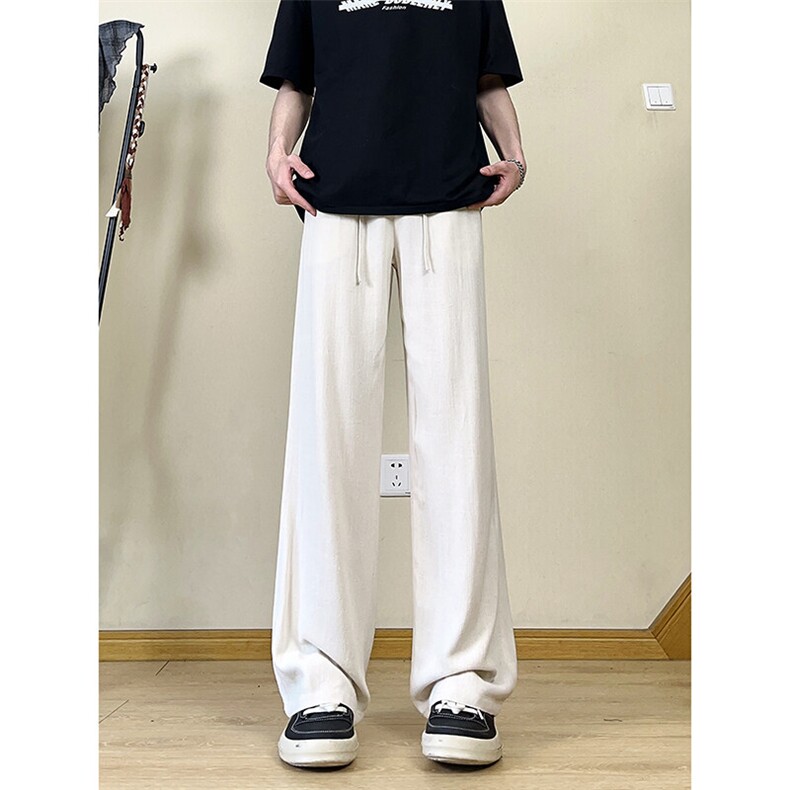 A1788059新款夏季薄款透气耐磨男直筒长裤麻休闲宽松垂感阔腿裤,男装休闲裤,电商A178
