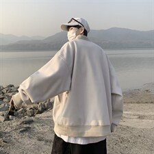 拉链潮流夹克外穿潮男青春流行文艺春季棒球领J1083P50图片
