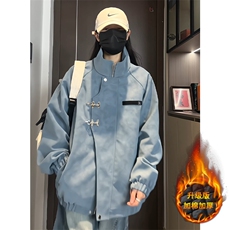 PY218/P85新款2025新中式扎染皮衣休闲男女宽松百搭复古高街外套，男装皮衣，电商基地A050