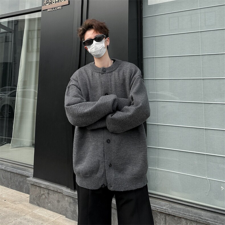 开衫毛衣男冬季慵懒风情侣圆领针织衫美式复古百搭线衣MY052-P62,男装针织衫/毛衣,星座308B-1