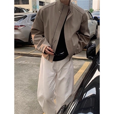 357-P65简约棒球服外套男秋季日系复古高级感百搭宽松，女装短外套，电商B323A