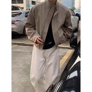 357-P65 简约棒球服外套男秋季日系复古高级感百搭宽松图片