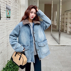 新款数据好大货已出！可拆卸毛领90白鹅绒牛仔羽绒服P375K518，女装羽绒服，2C295