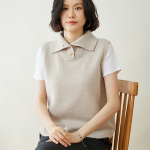 时尚高领羊绒马甲女款简约百搭显瘦无袖背心优雅气质秋冬必备单品图片