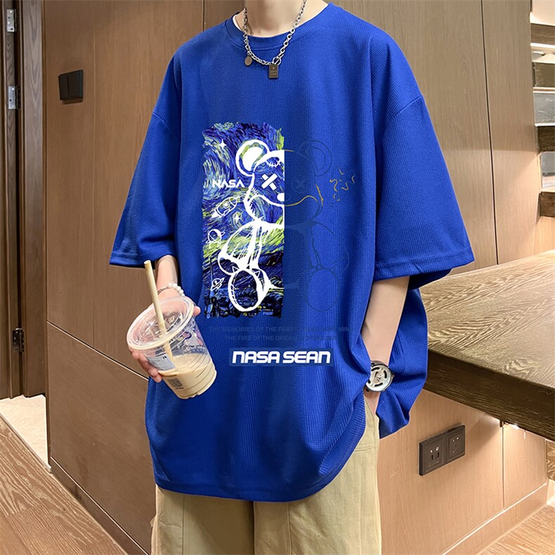 华夫格t恤男短袖男大码五分袖酒店风HT73290-P22,男装T恤,电商A040