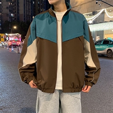 复古撞色拼接立领冲锋衣外套男开衫外套夹克棒球服JK01577-P68，男装夹克，星座308B-2