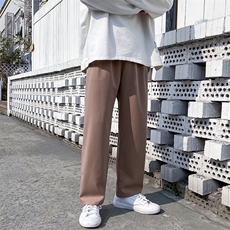 控价582024新款高腰宽松松紧腰纯色冰丝阔腿裤KS0026-P35，男装休闲裤，电商A128