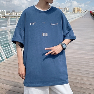 1YYDS/EMO字母图案港风情侣大码M-5XL风短袖男DT7643P25控38图片