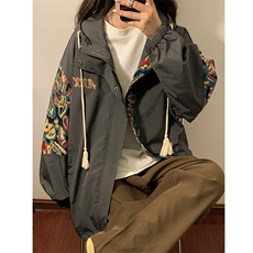 春秋季绣花外套男女同款新款美式夹克XZ102B-1-JK2531P85，男装夹克，星座102B-1