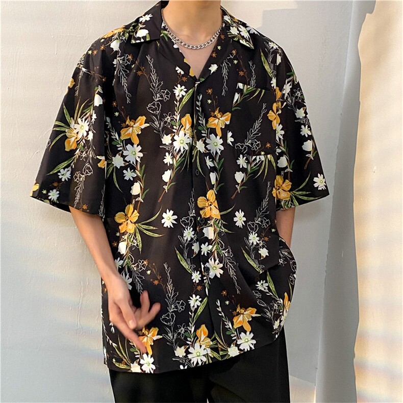 夏季五分袖潮牌宽松垂感面料男式痞帅衬衫男百搭防晒服外套夹克,男装衬衫,星座301D-5(原星座1415）
