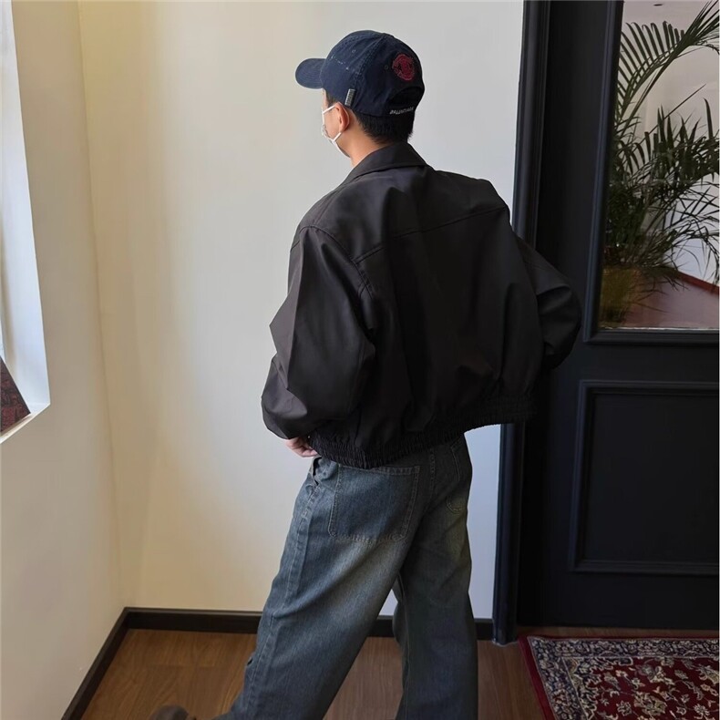 男士外套修身痞帅春秋季男装美式工装潮牌男款拉链夹克潮JKX09,男装夹克,星座516A