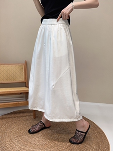 阔腿裤女夏薄款2025新款女装韩版时尚松紧高腰显瘦休闲直筒裤子女图片