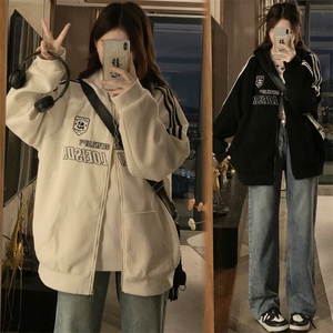复古设计感小众华夫格插肩袖卫衣外套女春秋2025新款 C817-P100图片