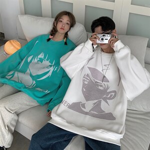 主推 情侣装秋装 卡通动漫潮圆领套头情侣卫衣 G945 P35 男类图片