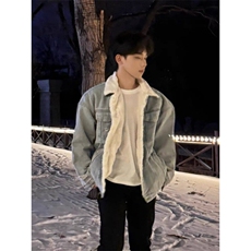 羊羔绒牛仔夹棉棉衣外套ZM0148-P100，男装棉衣，星座313A(原308A-2)