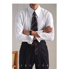 休闲条纹尖扣领衬衫男秋季商务免烫修身上衣意式绅士时尚长袖衬衣，男装衬衫，星座410-6（原星座1304-1）