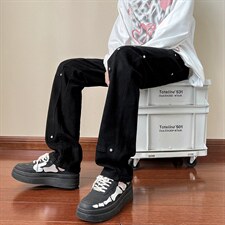 B2212023秋冬新款高街小众美式ins铆钉牛仔裤子LK22021-P60控78，男装牛仔裤，电商B221