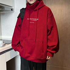 W766-P68M-6XL秋季美式重磅扎染酷丝棉加绒套头连帽卫衣，男装卫衣，星座109-1