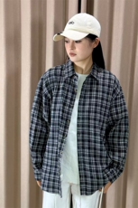 春季新款现货（跨境电商）格子男女情侣款潮流宽松格纹衬衣，男装衬衫，星座1107-1