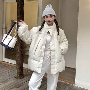 橘子树在哪儿袖子可拆卸两穿棉服外套女秋冬季韩版宽松百搭棉衣潮图片