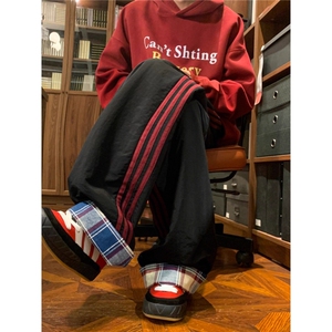 有货。条纹拼色休闲裤运动裤K6865-P38图片