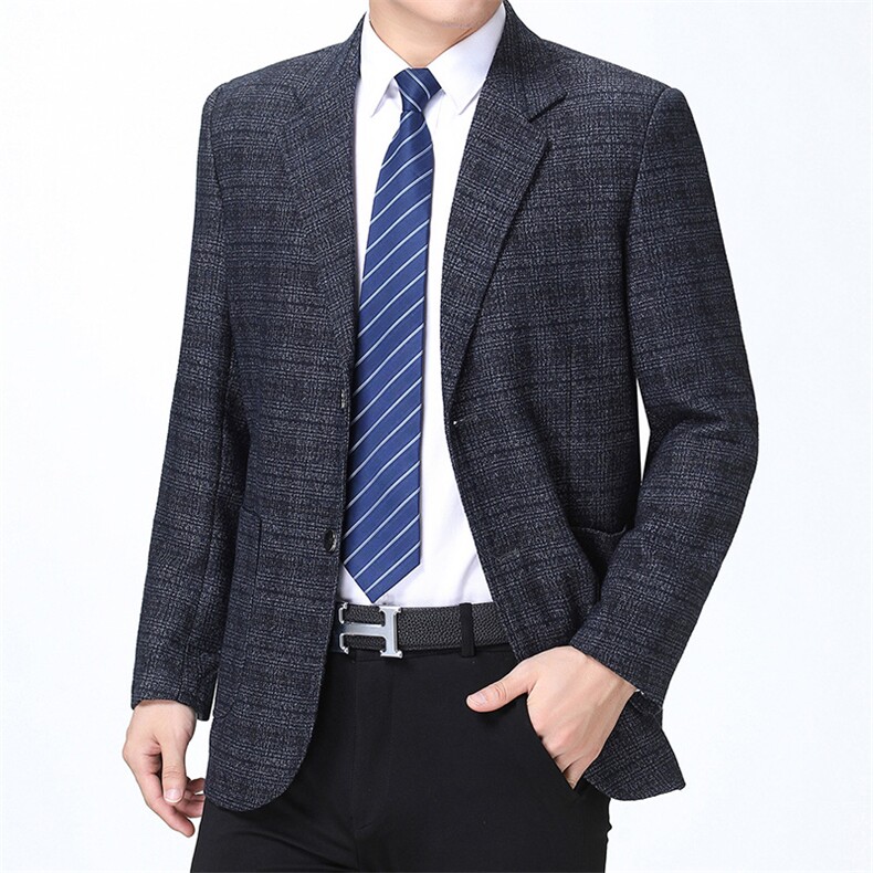 休闲西装单排扣2023春秋季新款便西男西服纯色高档中年商务男装,男装西服,电商B212（原钱塘6029）