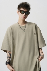 超大码金属标手工设计肌理感短袖T恤8XL-M垂感冰丝半袖DX1220/P38，男装T恤，电商B238