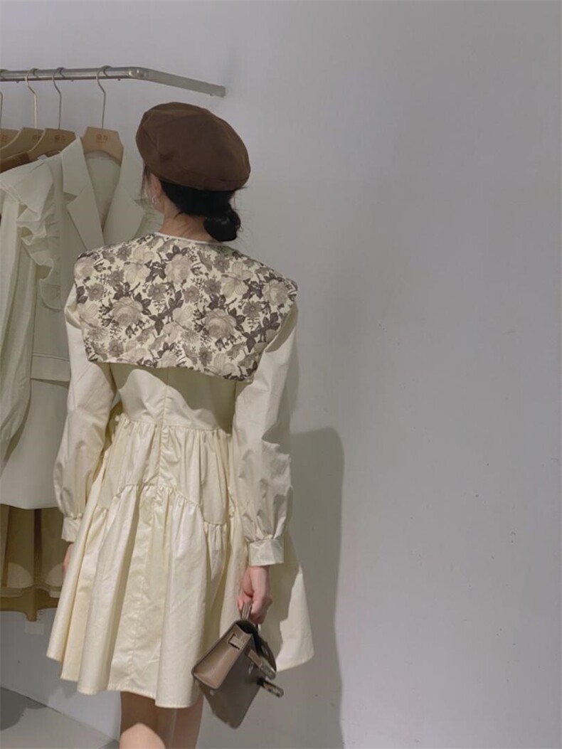 披肩两件套连衣裙，女装连衣裙，驿谷