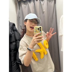 BK891HH-特45 美式复古立体字母情侣短袖T恤男女款夏季小领口半袖图片