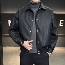 加绒皮衣外套男厚绒可过冬延续年底皮夹克短款C317-J6691-P155，男装夹克，电商C317