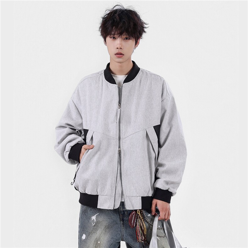 棒球领男工装夹克休闲潮牌高品质立领休闲外套A436-6107-P75,男装夹克,电商A436