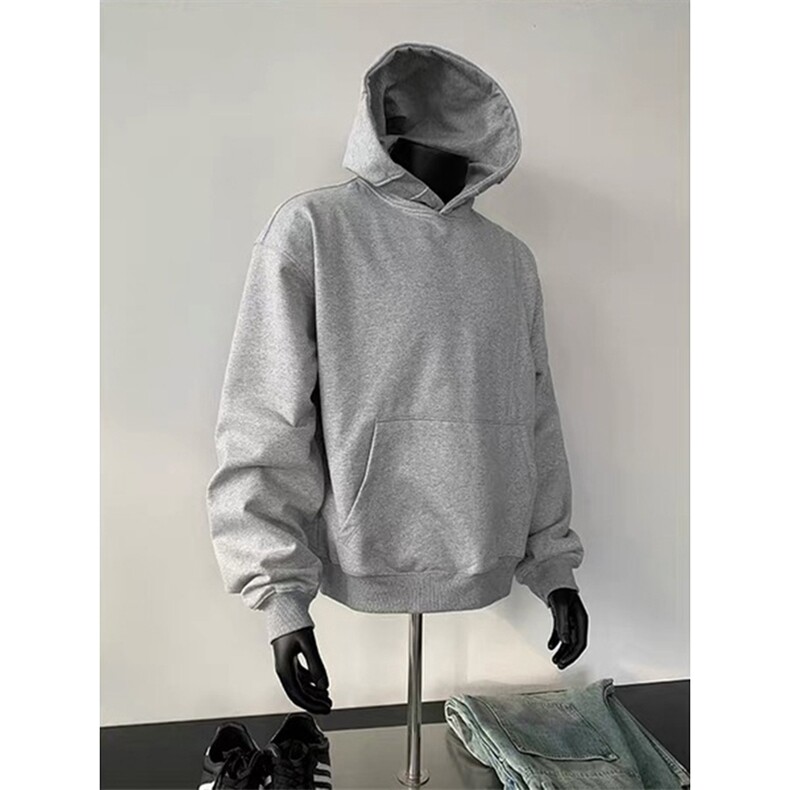 抖音得物高品质二开美式高街重磅结构辑明线纹理连帽卫衣外套W109,男装卫衣,电商A486