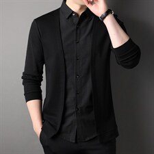 D66234钱塘2020-2中青年男士春秋新款薄款潮流百搭长袖衬衫P80，男装衬衫，钱塘207-2