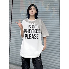 时尚潮流百搭宽松上衣撞色短袖夏季休闲纯棉高街T桖HY575TP30，男装T恤，电商A102B