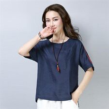 T恤2021夏季百搭圆领套头韩版宽松休闲都市简约，女装T恤，小林双子