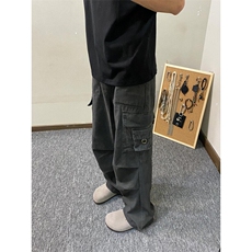 网图抖音高品质美式复古水洗棉工装裤KZ68-p65，男装休闲裤，星座310A-4