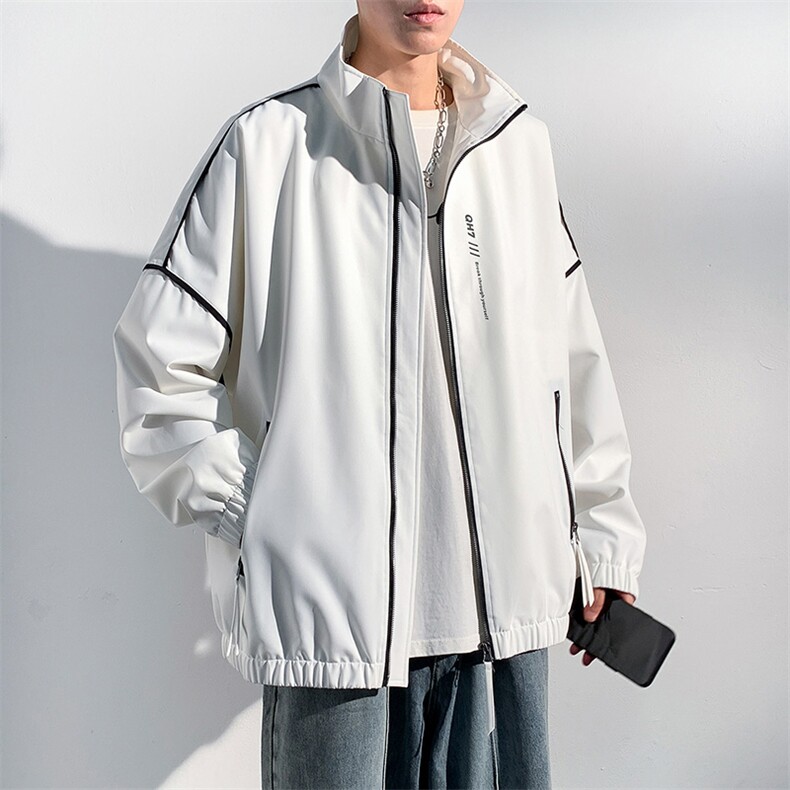 休闲拉链夹克情侣冲锋衣防风衣连帽外套JK452p65,男装夹克,电商D315