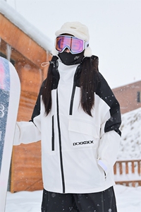 冬季单板双板防水防风保暖加棉加厚连帽滑雪服男女同款HF57-P175图片